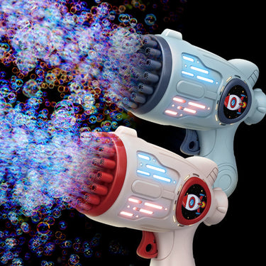 Electric Space Bubble Gun – 32-Hole Light-Up Blaster for Kids’ Fun